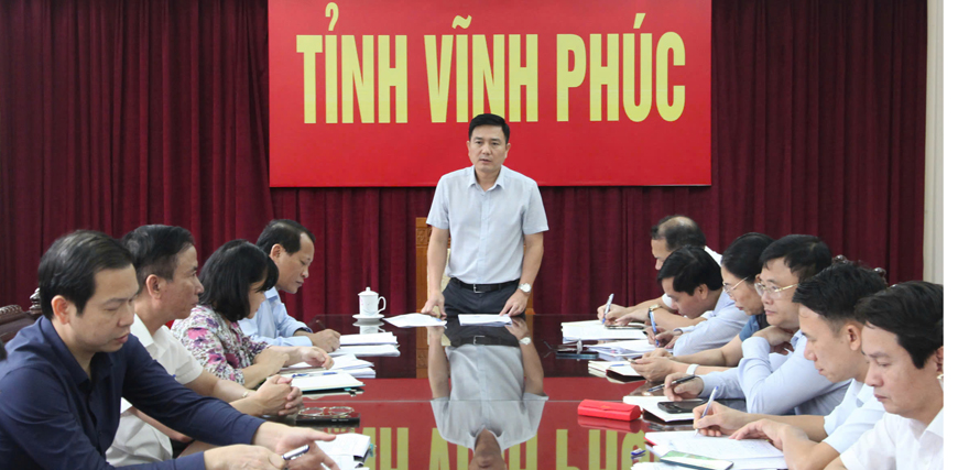 Phó Chủ tịch Thường trực UBND tỉnh Vũ Việt Văn phát biểu chỉ đạo tại cuộc họp